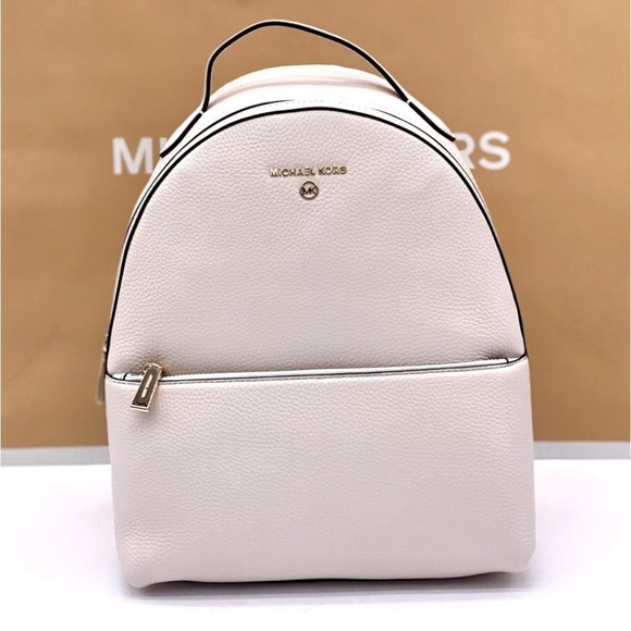 Michael Kors Valerie Medium Light Cream Pebbled Leather Backpack main image 12